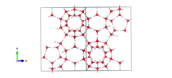 The empty hydrate, ice VXI. Image generated by the VESTA (Visualisation for Electronic and STructual analysis) software http://jp-minerals.org/vesta/en/