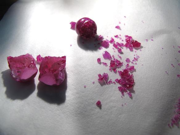 Here’s one I prepared earlier… Synthetic ruby (1% Cr) grown by the floating-zone method