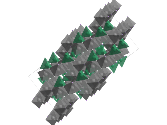  The topaz structure. Image created using diamond crystal structure visualisation package. Al is grey, Si is green, O white and F pink.