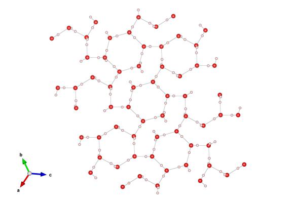 The beautiful, web-like, structure of ice II. Image generated by the VESTA (Visualisation for Electronic and STructual Analysis) software http://jp-minerals.org/vesta/en/