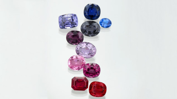 Figure 2: Spinel gemstones come in a diverse range of colours. (Image obtained from http://www.gia.edu/spinel)